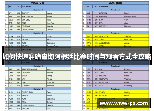 如何快速准确查询阿根廷比赛时间与观看方式全攻略