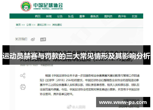 运动员禁赛与罚款的三大常见情形及其影响分析